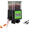Podazz Mangiatoia automatica per pesci per acquario con timer, display LCD, 320 ml, dispenser regolabile per pesci rossi, tartarughe, per vacanze, fine settimana o uso quotidiano (nero)