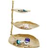 Kare Design Portagioielli Leaf, Argento, Forma di Foglie, Alzata Decorativa, 3 Ciotoline, Etagere