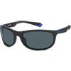 Polaroid PLD 2154/S Occhiali da Sole, Matte Black Blue, 64 Unisex-Adulto