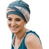 CAREBELL Turbante oncologico Elegance Mediterraneo/Tonalità Acciaio/Ideale per chemioterapia e Alopecia/Tessuto di bambù/Adatto pelli sensibili/Perdita di capelli.