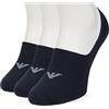 Emporio Armani 3-pack Invisibili Socks With Jacquard Eagle, Confezione Da Calzini Uomo, Bianco (White), L-XL