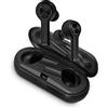 JAZ SBS Auricolari True Wireless Stereo NOTE, cuffiette in metallo per musica e chiamate, auricolari neri con comandi touch, base di ricarica, archetti in silicone, cavo USB-C per ricarica inclusi