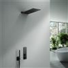 Mariner Oasy one sistema doccia con termostatico, set doccia e pannello pioggia in acciaio inox squadrato, OASV1903-NO#Set1, Oasy nero opaco [Rubinetteria Bagno > Sistemi Doccia da Incasso]