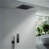Mariner Oasy one sistema doccia con termostatico, set doccia e pannello pioggia in acciaio inox per installazione a soffitto, OASV1903-NO#Set2, Oasy nero opaco [Rubinetteria Bagno > Sistemi Doccia da Incasso]