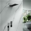 Mariner Oasy two sistema doccia con termostatico, set doccia e pannello pioggia in acciaio inox squadrato, OASV1800-NO#Set3, Oasy nero opaco [Rubinetteria Bagno > Sistemi Doccia da Incasso]