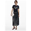 Desigual Gonna midi con texture giornale