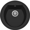 Plados PRONTA CONSEGNA - SPEDIZIONE IMMEDIATA Plados NK05110-70 Lavello tondo 1 vasca diametro 51 cm Serie Harmony 51-10 finitura 70 MicroULTRAGRANIT NERO MATT