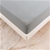 Surwin Lenzuolo con Angoli Tinta Unita, Coprimaterasso Traspirante in Microfibra con Tasca Profonda Elastica 35cm per Letto Singolo, Matrimoniale, Piazza e Mezza (Grigio Chiaro,180x200x35cm)