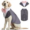 Kuoser Abito Smoking per Cani, Set Vestito Bandana Collare Cani per Matrimoni Cani Smoking Elegante con Papillon, Formale Vestito Cani Partito, Rimovibile Cravatta Cane e Vestito