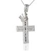HALUKAKAH Collana Pendente Croce per Uomini in Moissanite, 4,0 ct di Diamanti Coltivati in Laboratorio, Placcato in Oro Bianco Platino, Argento Sterling 925, Catena a Scatola 45cm, Gioielli Religiosi