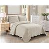 Home Collection 3pc Full/Queen Over Size Elegante In Rilievo Copriletto Set Leggero Solido Beige Nuovo