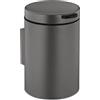 Relaxdays Cestino da Bagno da Muro, 3 L, Chiusura Automatica, Secchio Interno Estraibile, Bidone in Acciaio Inox, Grigio