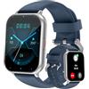 RUIMEN Smartwatch Uomo Chiamate Bluetooth Orologio Sportive Contapassi Android iOS Compatibile Fitness Tracker Cardiofrequenzimetro da polso Saturimetro Impermeabile IP68 Notifiche Whatsapp Blu