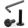 Dayalo 30 viti a testa piatta M5 x 20 mm, esagono incassato M5, in acciaio inox A2 V2A, filettatura completa in ossido nero con chiusura a esagono incassato