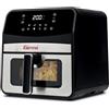 Girmi FG85 Friggitrice ad Aria con finestra Ecofrit 6,5L, 8 Programmi, 1700 W, Display Digitale, Luce Interna, Vassoio antiaderente, Ricettario Incluso