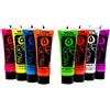 UV Glow 24x UV Glow 10ml Vernice Fluorescente Pelle Viso Corpo Colore UV - 8 Colori Diversi - Neon Glow Fluo