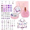 Emibele Ragazze Perline Charm Kit Braccialetti Con Scatola Gioielli Portatile, Kit Creazione Gioielli Per Bambini Età 5 6 7 8-12, DIY Artigianato Giocattoli Per Ragazze Regalo Per Compleanno Natale
