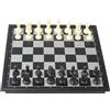QIZHIQIAMY Scacchiera Portatile Magnetica Scacchi Magnetici da Viaggio Bianco e Nero Chess Board Pieghevole con Pezzi Degli Scacchi per Bambini e Adulti (25x25 cm)