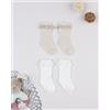 Prénatal Calze bimba beige/bianco con pizzo