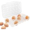MKNZOME 18 Griglia Porta Uova da Frigo, Portauova Frigorifero Plastica Trasparente Contenitore Uova per Cucina di Casa, Frigorifero,Feste, Campeggio, Picnic, Escursionismo, Viaggi