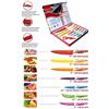 TrAdE shop Traesio® - Set 7 Coltelli Da Cucina Colorati Ceramica Piu Pelapatate Royalty Line Acciaio