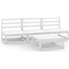 VIDAXL - Set Divani da Giardino 4 pz Bianco in Legno Massello di Pino