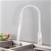 SEHAUSEU Rubinetto da Cucina, Rubinetto da Bagno, con Due Funzioni di Spruzzo, Girevole a 360°, con Doccetta Estraibile, per Bagno e Cucina (Bianco)