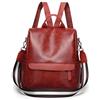 FUNSEED Zaino da donna, alla moda, in pelle PU, antifurto, borsa da viaggio, zaino a tracolla per attività all'aperto, Rosso, Medium, Moda