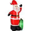 HOMCOM Babbo natale gonfiabile esterno babbo natale gonfiabile luminoso con luci led Rosso, verde 50 × 60 × 240cm|Aosom