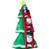 Outsunny Albero di Natale Gonfiabile con Babbo Natale e Luci LED, Gonfiatore Incluso, 162x125x247cm|Aosom