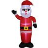 Outsunny Babbo Natale Gonfiabile con Occhiali da Sole, Luci LED e Gonfiatore Incluso, 89x44x178cm|Aosom
