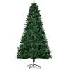 HOMCOM HOMCM Albero di Natale Artificiale Pieghevole con Base Rimovibile, 1046 Rami, in PVC e Acciaio, Φ105x210cm, Verde|Aosom