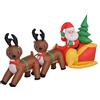 HOMCOM Gonfiabile di Babbo Natale con Slitta e Renne, Autogonfiabile Elettrico, Impermeabile e Resistente, Lungo 2,10 Metri|Aosom