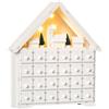 HOMCOM Calendario dell'Avvento di Natale in Legno con 24 Cassetti da Riempire, Decorazione con Villaggio, Alberi e Luci, 39x9x42cm | Aosom Italy