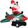 HOMCOM Babbo Natale Gonfiabile su Aereo 160cm con Luci LED Integrate, Decorazione Natalizia da Esterno|Aosom