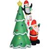 HOMCOM Babbo/Albero Natale Gonfiabile luminoso a LED Gigante 243cm in Poliestere, Decorazione Natalizia da Esterno Impermeabile | Aosom Italy