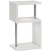 HOMCOM Tavolino con Luce LED a 3 Livelli con Ripiani e Struttura in Alluminio per Soggiorno Camera da Letto 44x38x75 cm Bianco | Aosom Italy