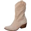 OBiQuzz Stivali da cowboy, da donna, in pelle scamosciata, con tacco a blocco, da donna, da equitazione, da cowgirl, da lavoro, invernali, beige., 38