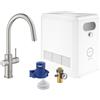 Grohe Rubinetto per Lavello Blue Professional con Doccetta Estraibile, Super Steel