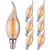karedle oard 6 Lampadine LED Vintage Edison, Lampada a Candela C35 E14, 4W Sostituisce 40W, Luce Bianco Caldo 2200K Ambra, Design Retro Antico con Filamento
