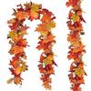 Meiruier 2 Pezzi Artificiale Foglie d'autunno Ghirlanda, Finte Acero Pianta Foglie Rampicante Vite Autunnale Acero Ghirlanda Per Interni ed Esterni, Matrimoni, cene, camini, Decorazioni Natalizie
