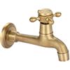 Greensen G1/2 Rubinetto Vintage a Parete, Rubinetto per Rubinetto in Ottone Massiccio Lucido, Rubinetto a Nastro per Acqua Fredda Singolo, Rubinetto per Piscina per Lavello(Mop rubinetto della piscina lungo)