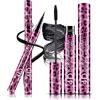 MKNZOME Mascara e Eyeliner, MKNZOME Nero Mascara Volume Eyeliner Liquido Waterproof Mascara Volumizzante e Allungante Lunga Durata Set Trucchi per Halloween, Natale, Compleanno festa