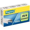 Rapid Confort Caja de 1000 Grapas 26/6 - Hasta 20 Hojas - Alambre Flexible Galva