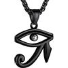 GoldChic Jewelry Collana Croce Occhio Di Horus, collana uomo nera Gioielli Da Uomo Amuleto collana nera occhio di horus per uomo collana nera uomo acciaio inossidabile