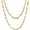 GoldChic Jewelry Collana Uomo Oro Con Catena Cubana Catene a Maglia Cubana Da 4 mm, Collana Catena Uomo Per Rapper Collana Oro Uomo in Acciaio Inossidabile