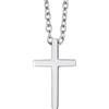 Richsteel Argento Crocifisso Collana Uomo collana Croce Uomo in Acciaio Inossidabile Superficie Liscia Croce Semplice 31MM Catenina 50+5CM Impermeabile Non Scolorisce