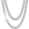 Richsteel Collana a Maglie a Catena Cubana Larghezza 3MM/6MM/9MM/12MM Lunghezza 18/22/26/28/30 Collana Unisex con Catena di Cordoli per Gioielli Placcata Oro/Nero/Acciaio Inossidabile