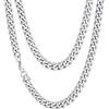 Richsteel Collana a Maglie a Catena Cubana Larghezza 3MM/6MM/9MM/12MM Lunghezza 18/22/26/28/30 Collana Unisex con Catena di Cordoli per Gioielli Placcata Oro/Nero/Acciaio Inossidabile