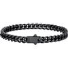 U7 Bracciale Uomo Nero Acciaio Inossidabile Catena Cubana 5mm 21cm